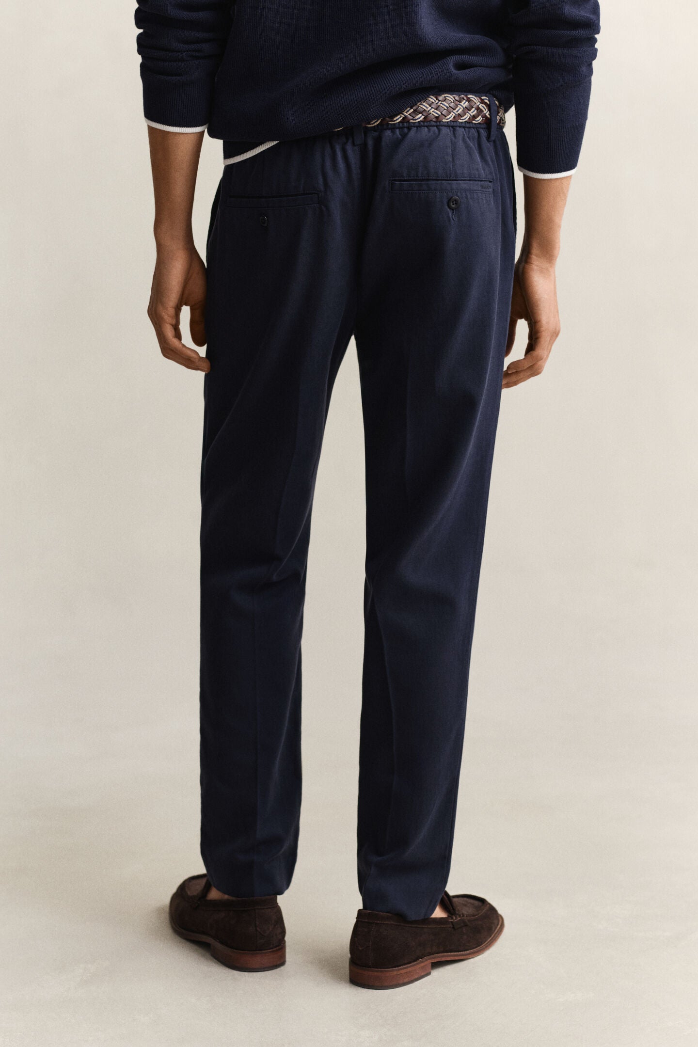 Gant Pantaloni In Misto Lyocell Evening Blue