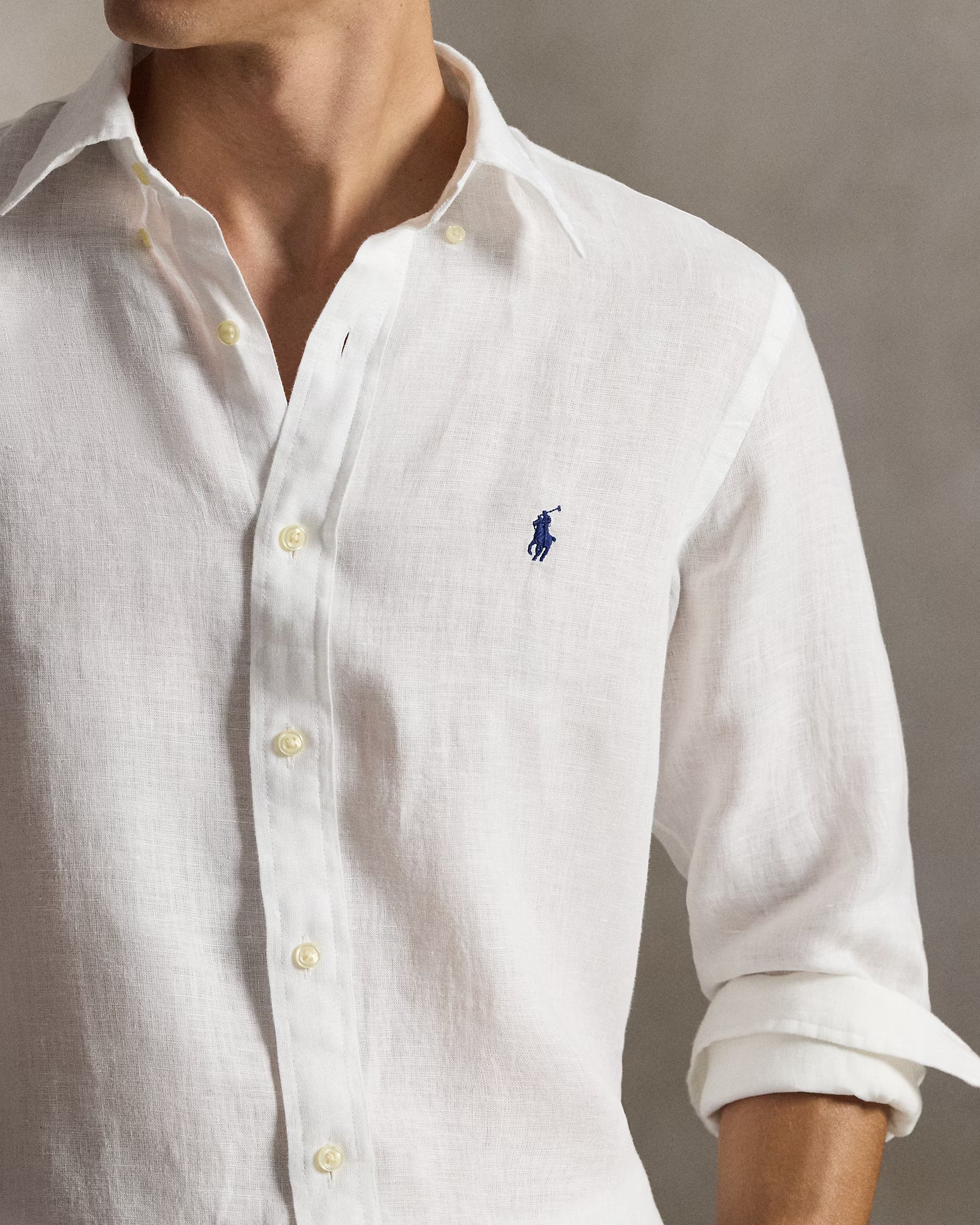 Polo Ralph Lauren Camicia In Lino Bianca