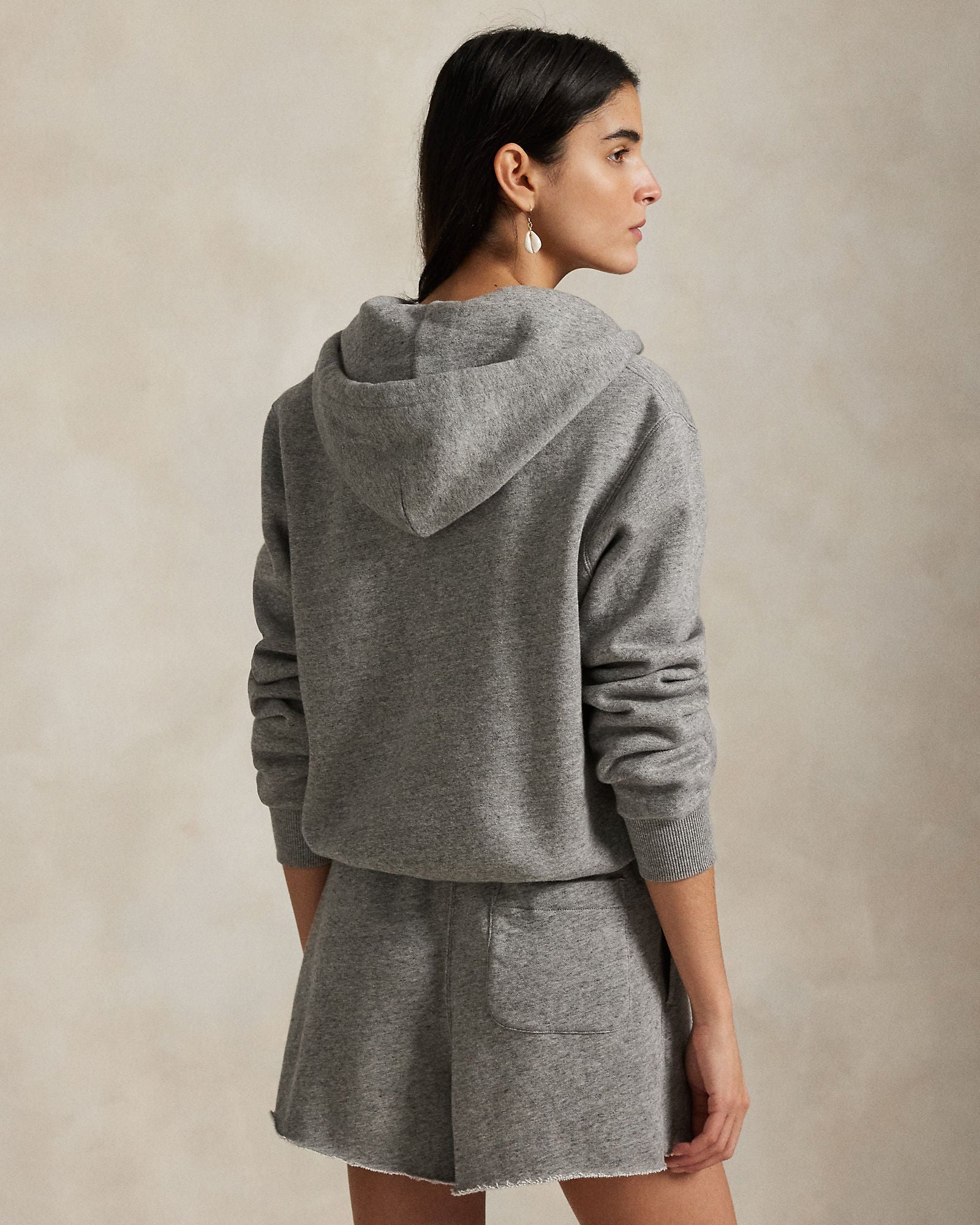 Polo Ralph Lauren Felpa Con Cappuccio E Cerniera Grigia