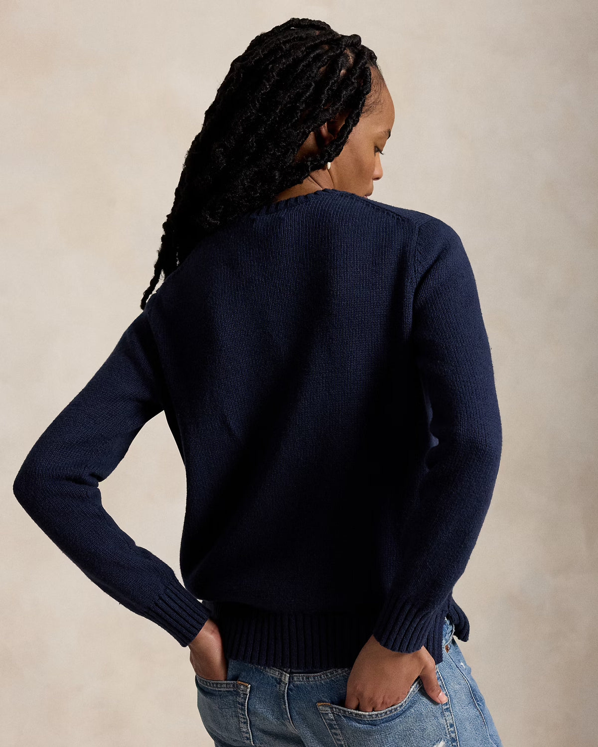 Polo Ralph Lauren Maglia Polo Bear In Cotone E Lino Navy