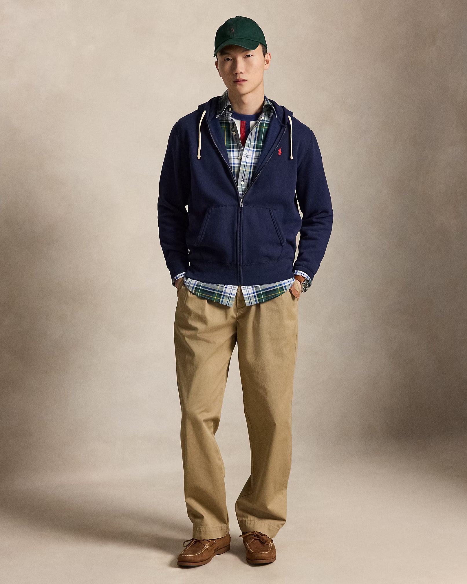 Polo Ralph Lauren La Felpa Con Cappuccio Full Zip RL Navy