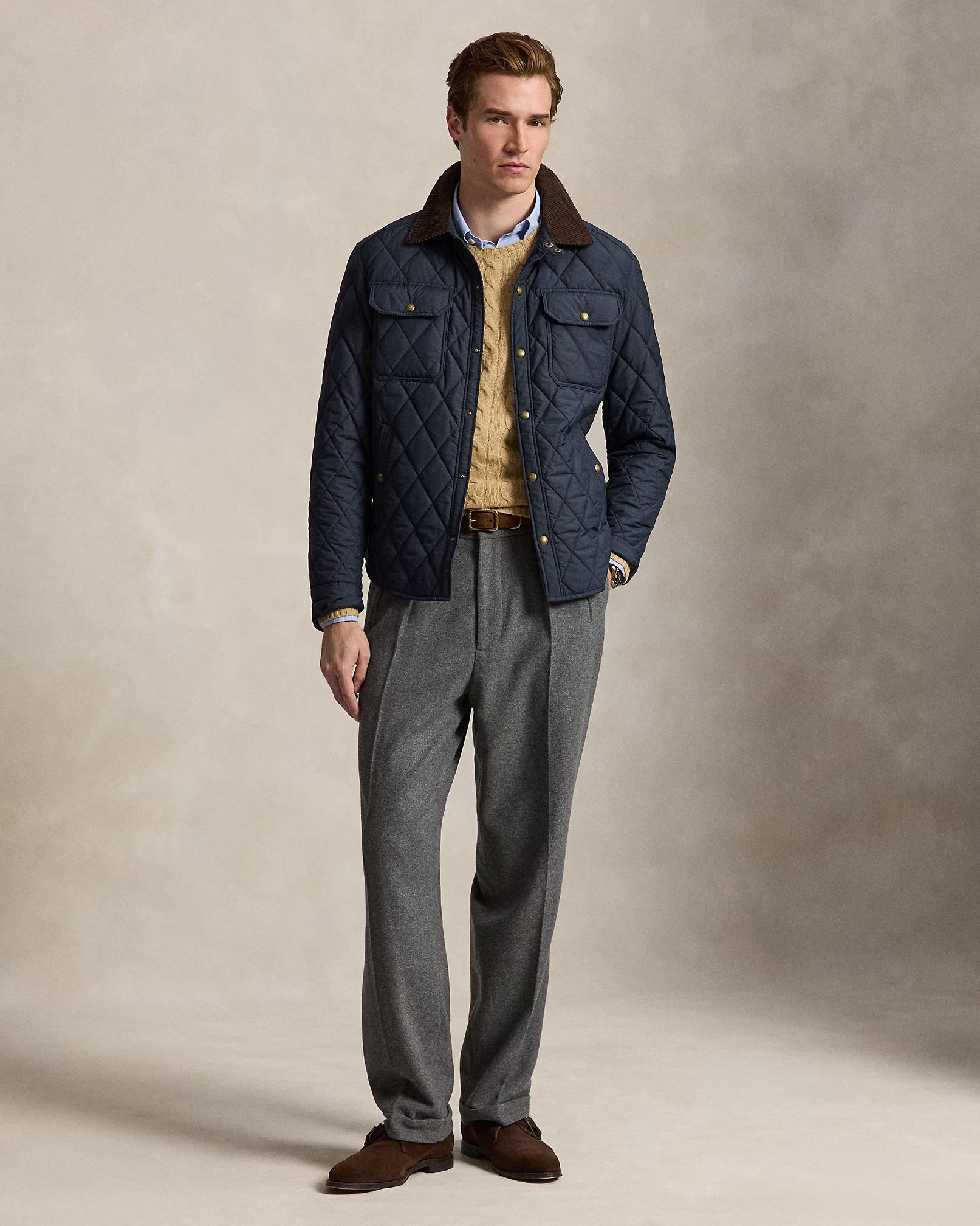 Polo Ralph Lauren Maglia In Lana E Cashmere A Trecce Camel