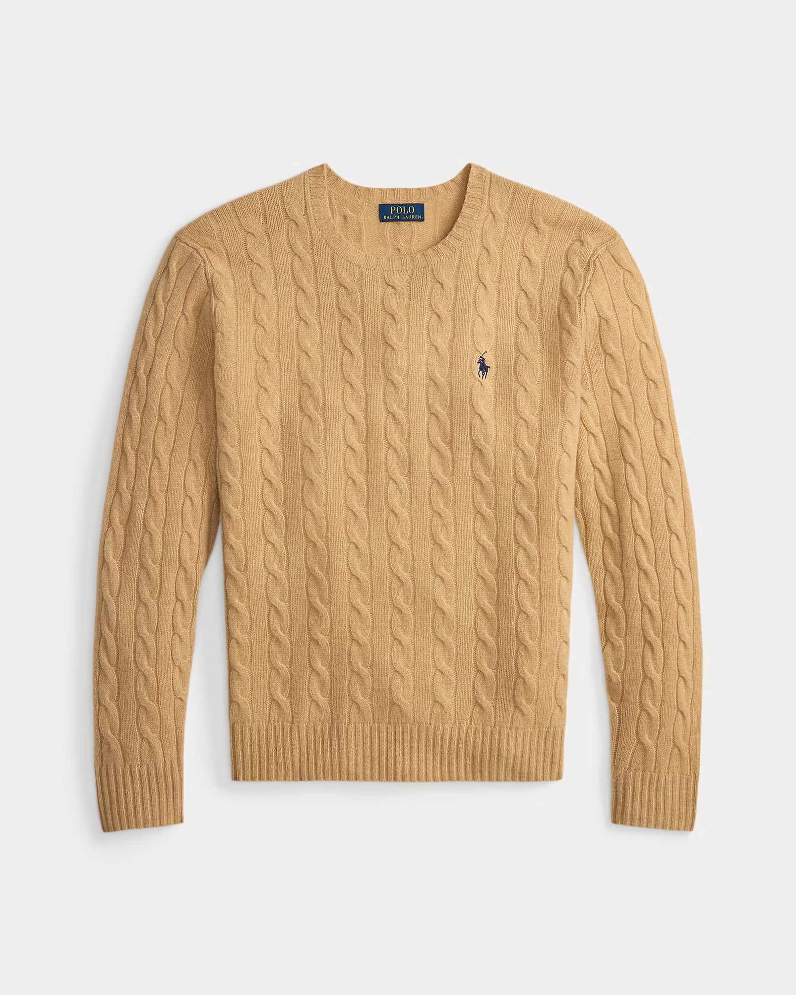 Polo Ralph Lauren Maglia In Lana E Cashmere A Trecce Camel