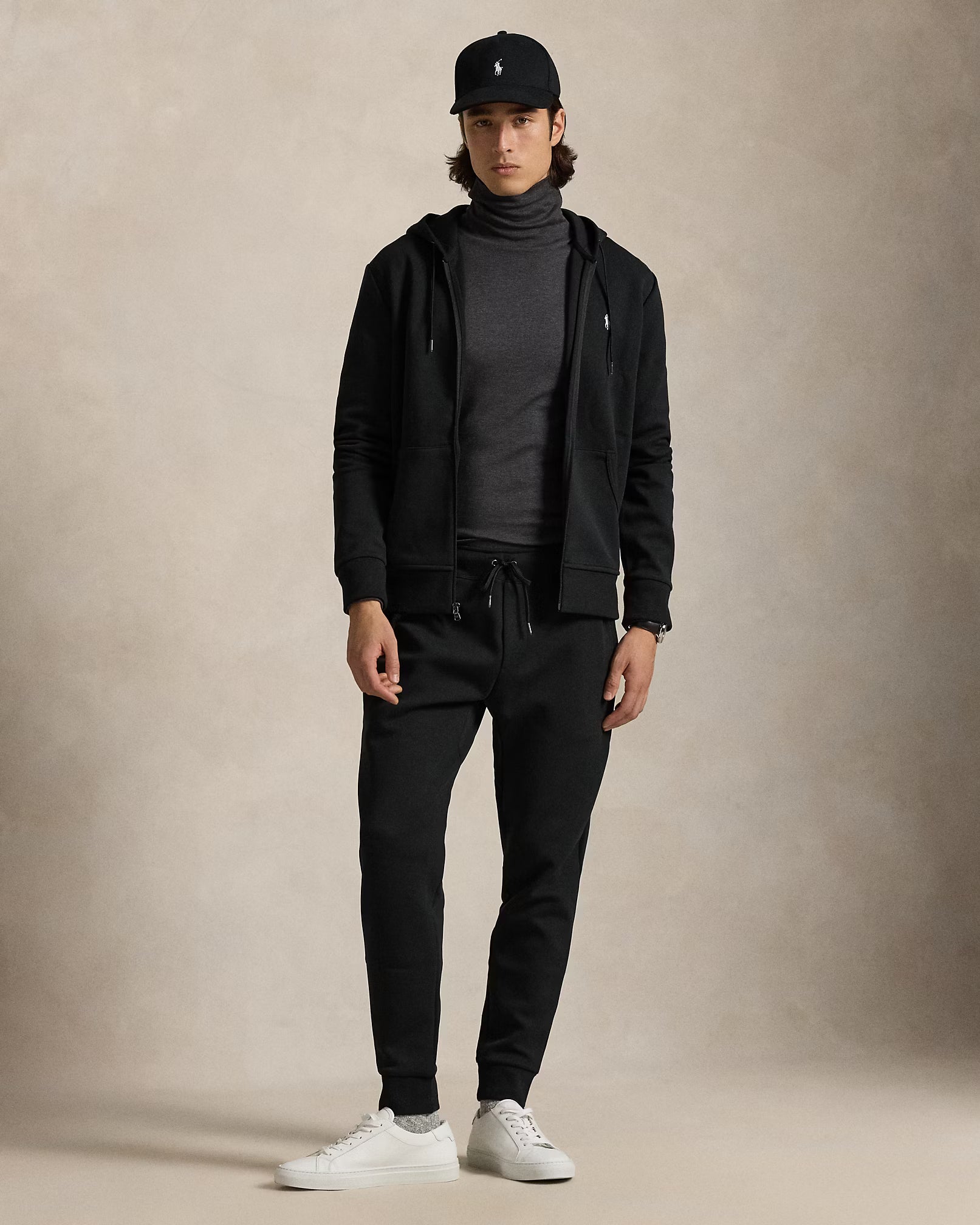 Polo Ralph Lauren Felpa Full Zip Con Cappuccio Nera