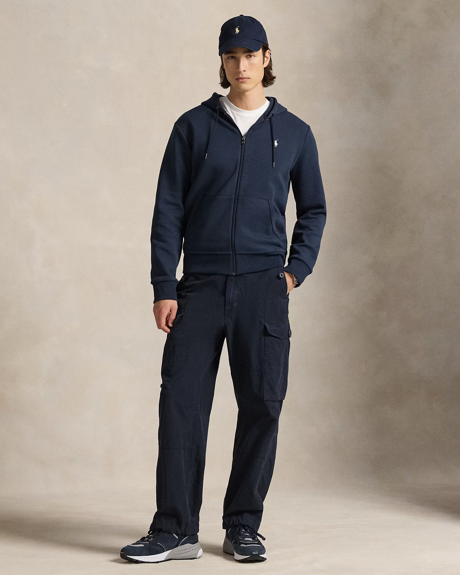 Polo Ralph Lauren Felpa Full Zip Con Cappuccio Navy