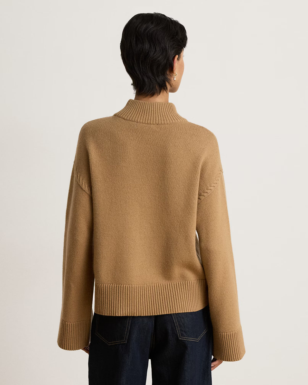 Lauren Ralph Lauren Maglia Lupetto In Misto Lana Cammello