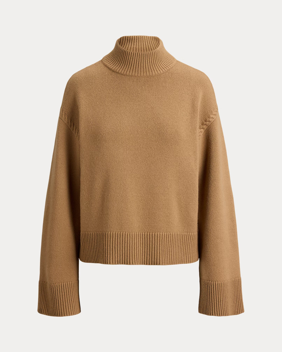 Lauren Ralph Lauren Maglia Lupetto In Misto Lana Cammello