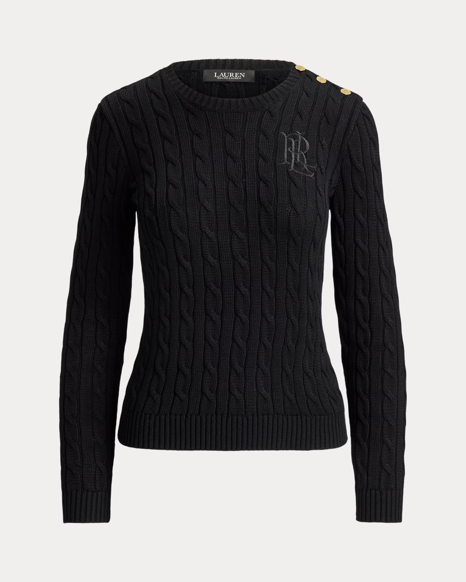Lauren Ralph Lauren Maglia Girocollo A Trecce Nera