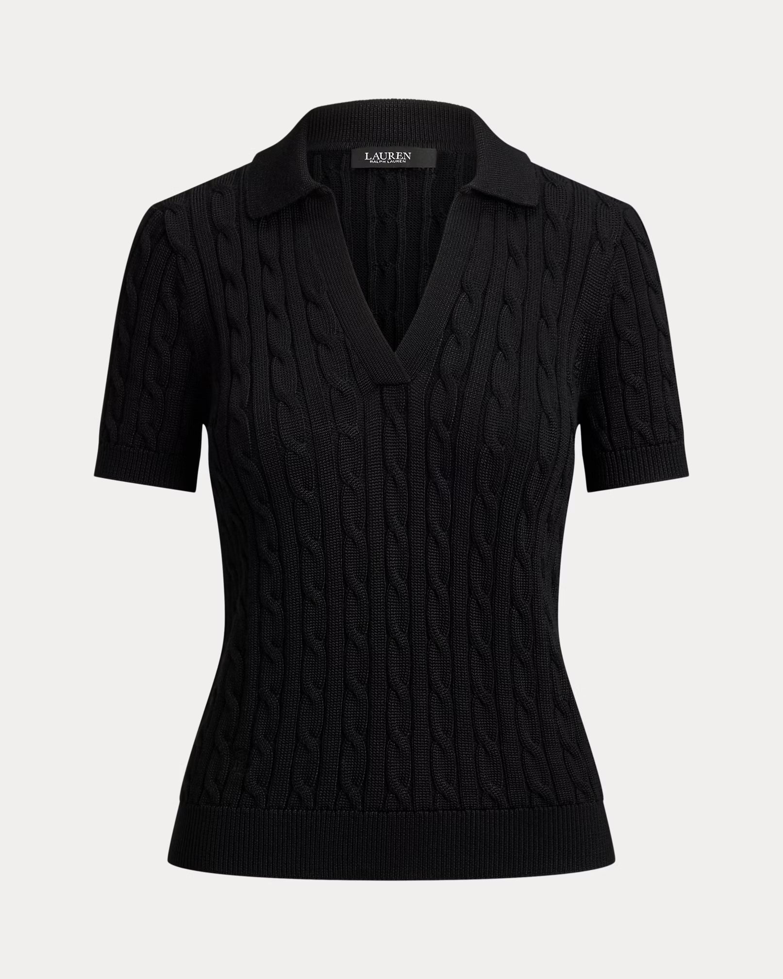 Lauren Ralph Lauren Maglia A Maniche Corte Con Trecce Nera