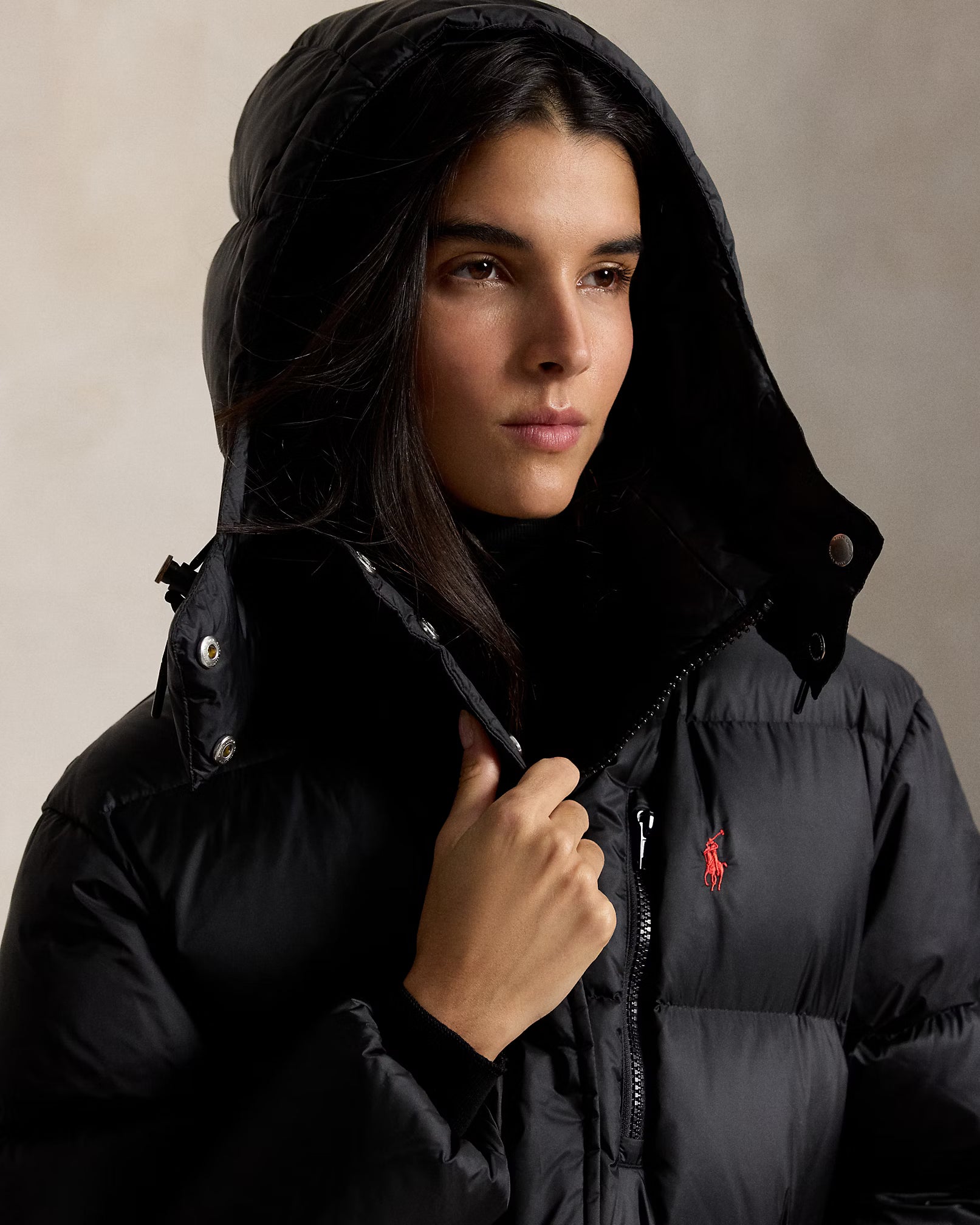 Polo Ralph Lauren Giubbotto Imbottito Medio Peso Nero