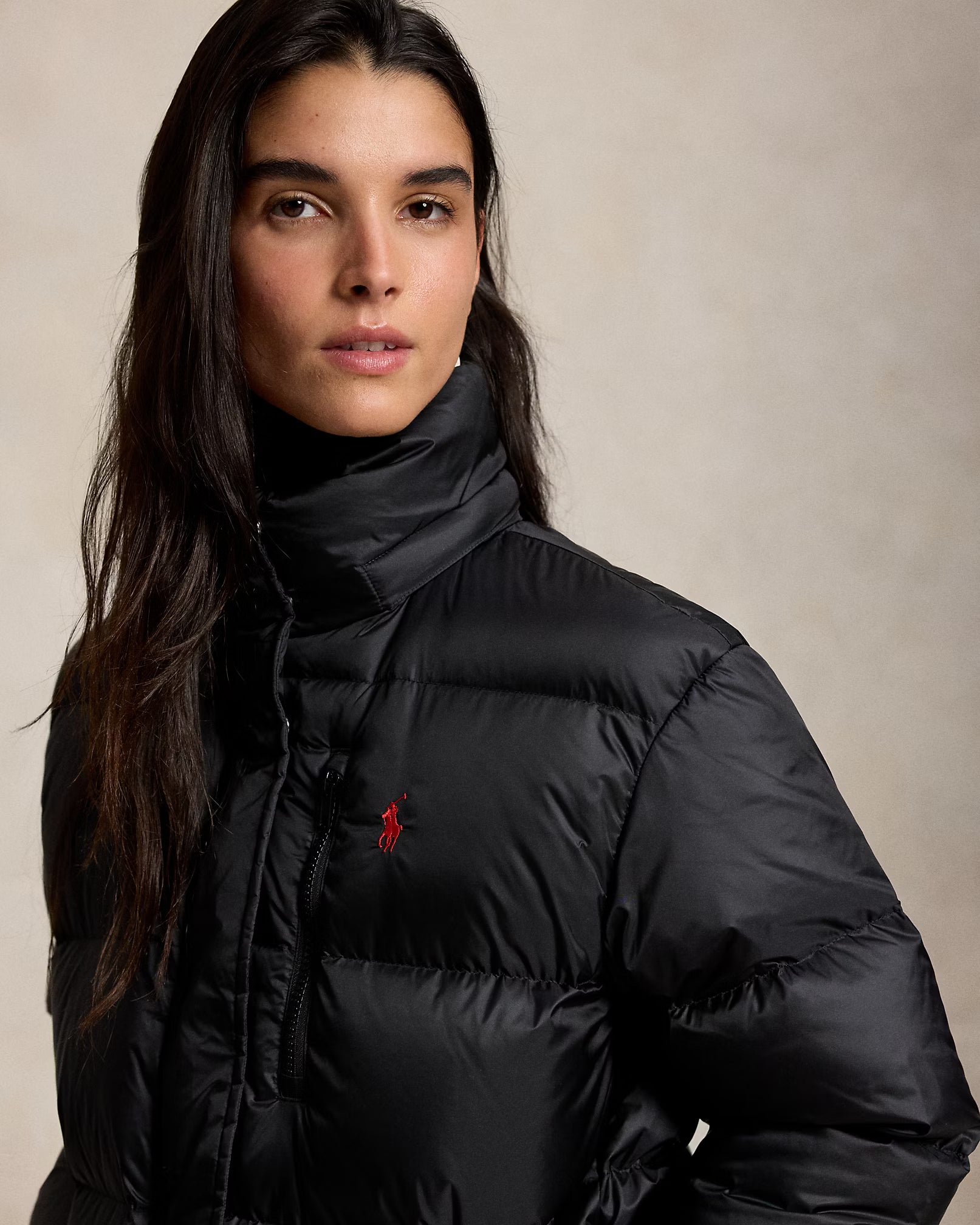 Polo Ralph Lauren Giubbotto Imbottito Medio Peso Nero