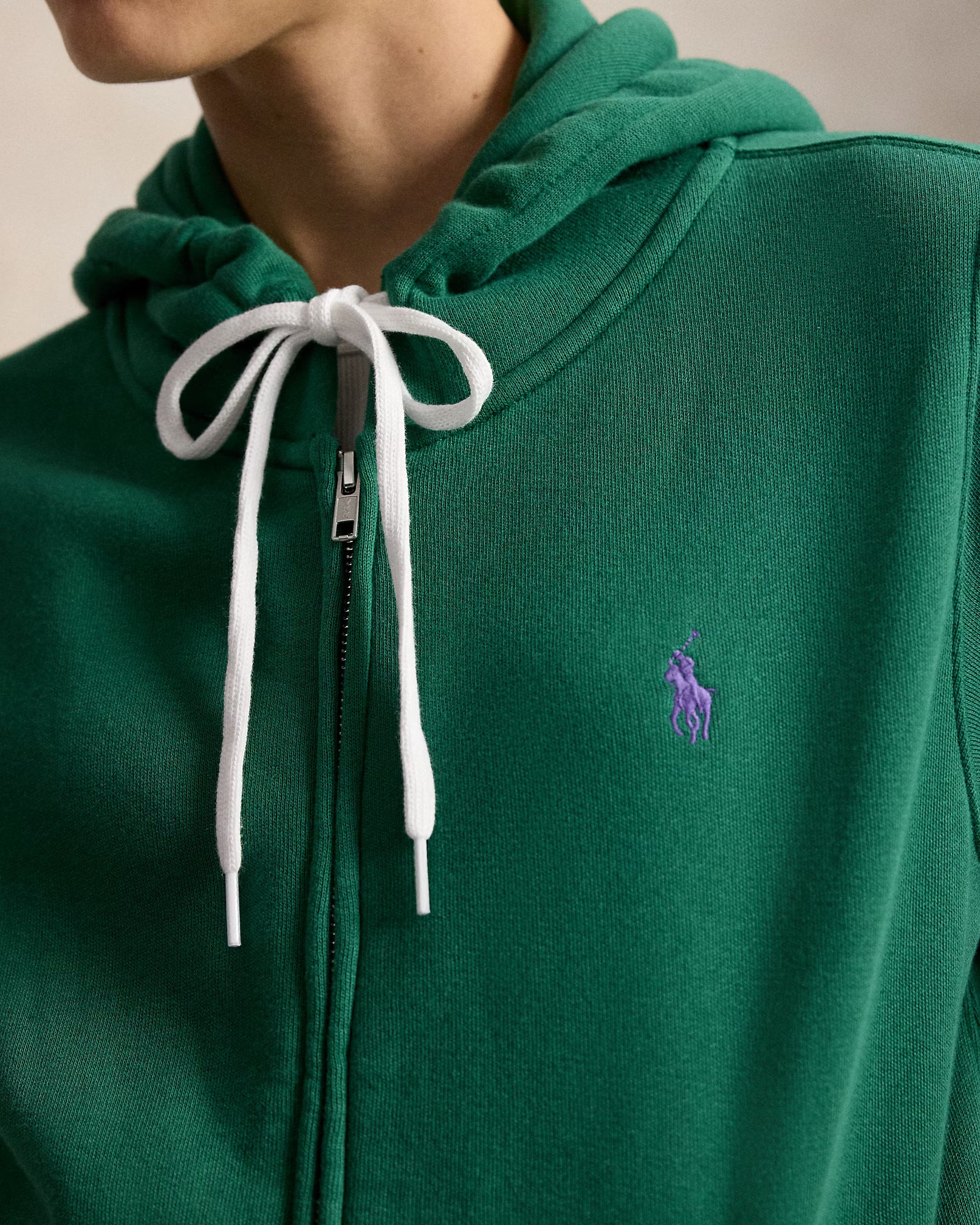 Polo Ralph Lauren Felpa Con Cappuccio E Cerniera Verde