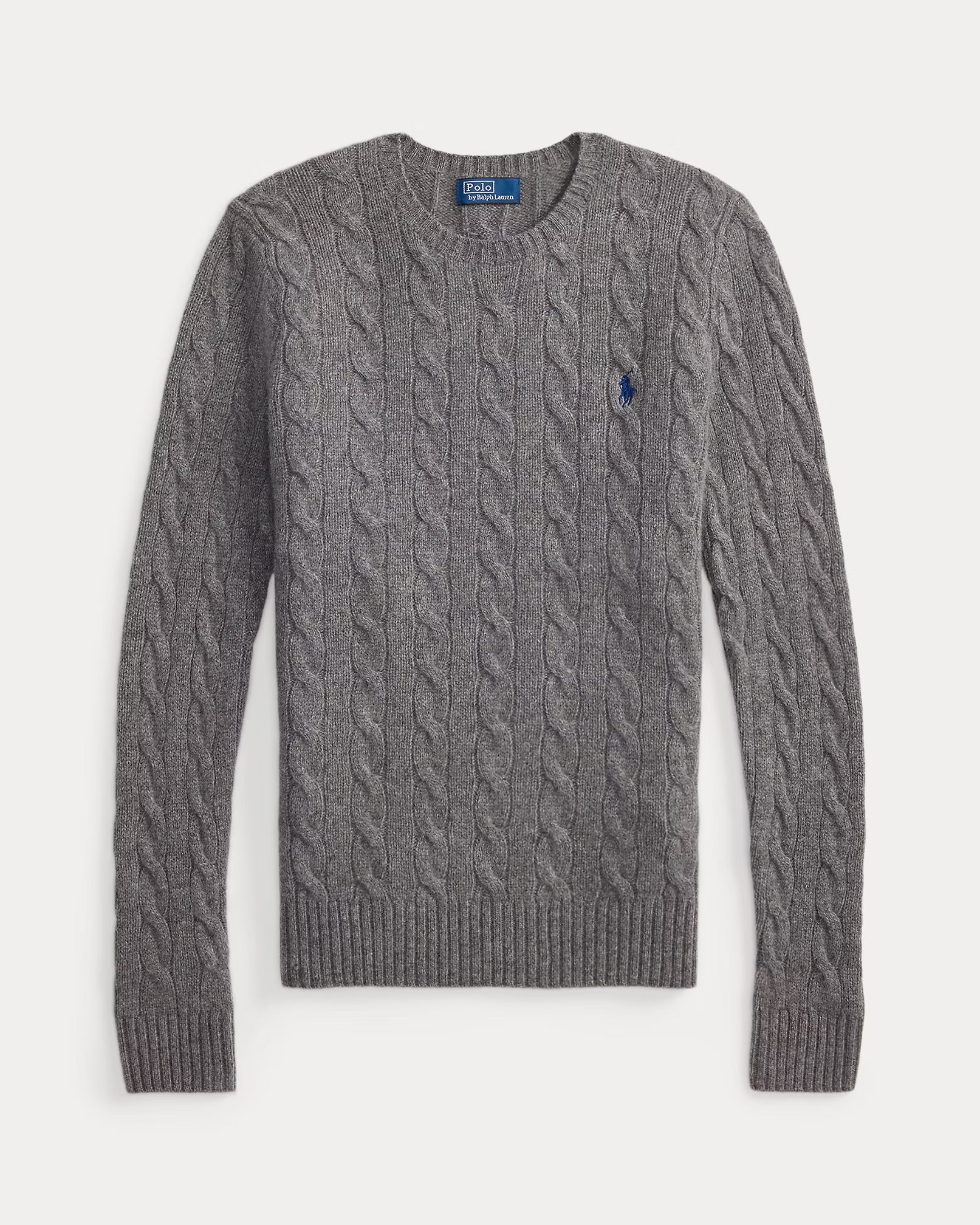 Polo Ralph Lauren Melange Grey Wool and Cashmere Crew Neck