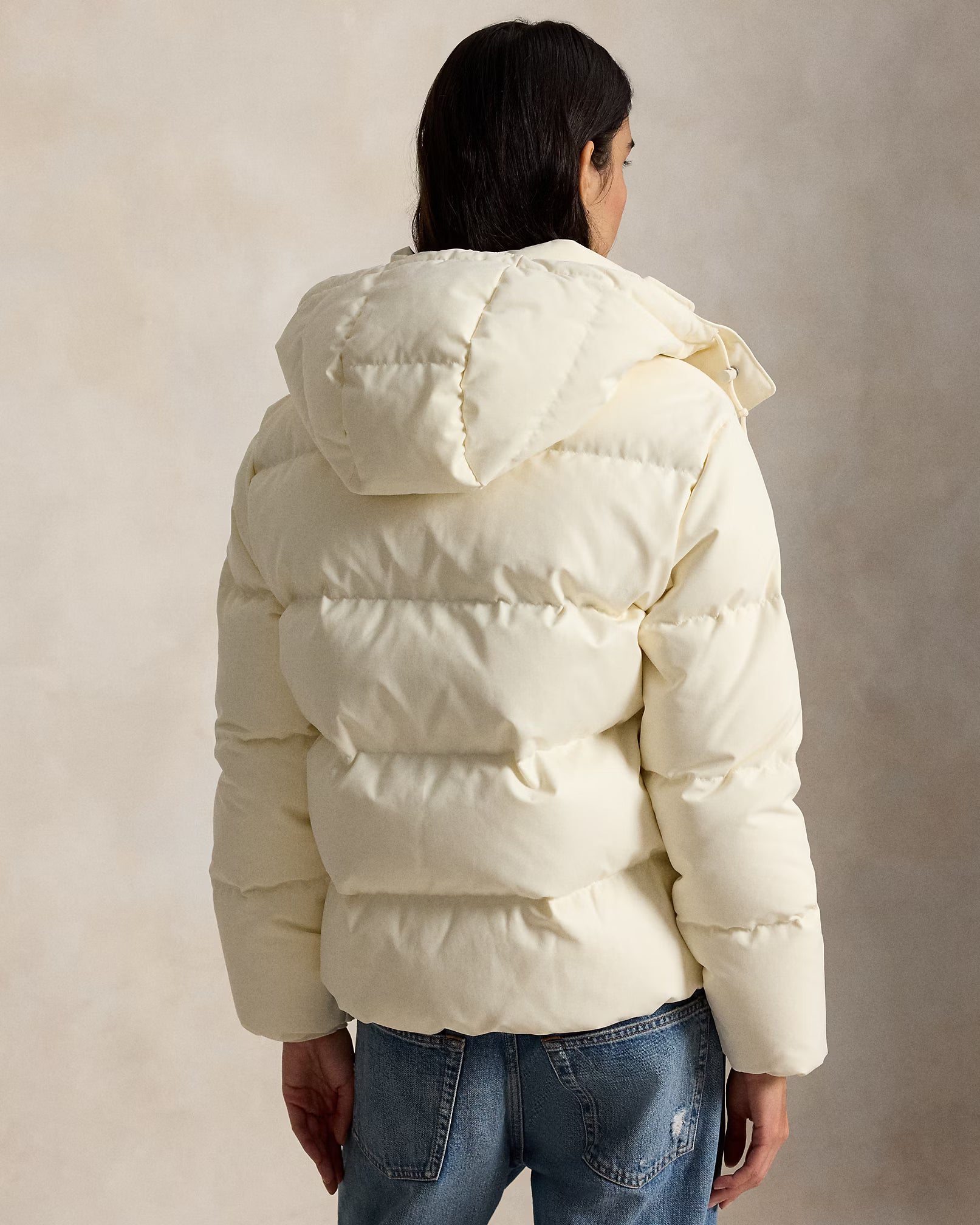 Polo Ralph Lauren Giubbotto Imbottito Medio Peso Panna