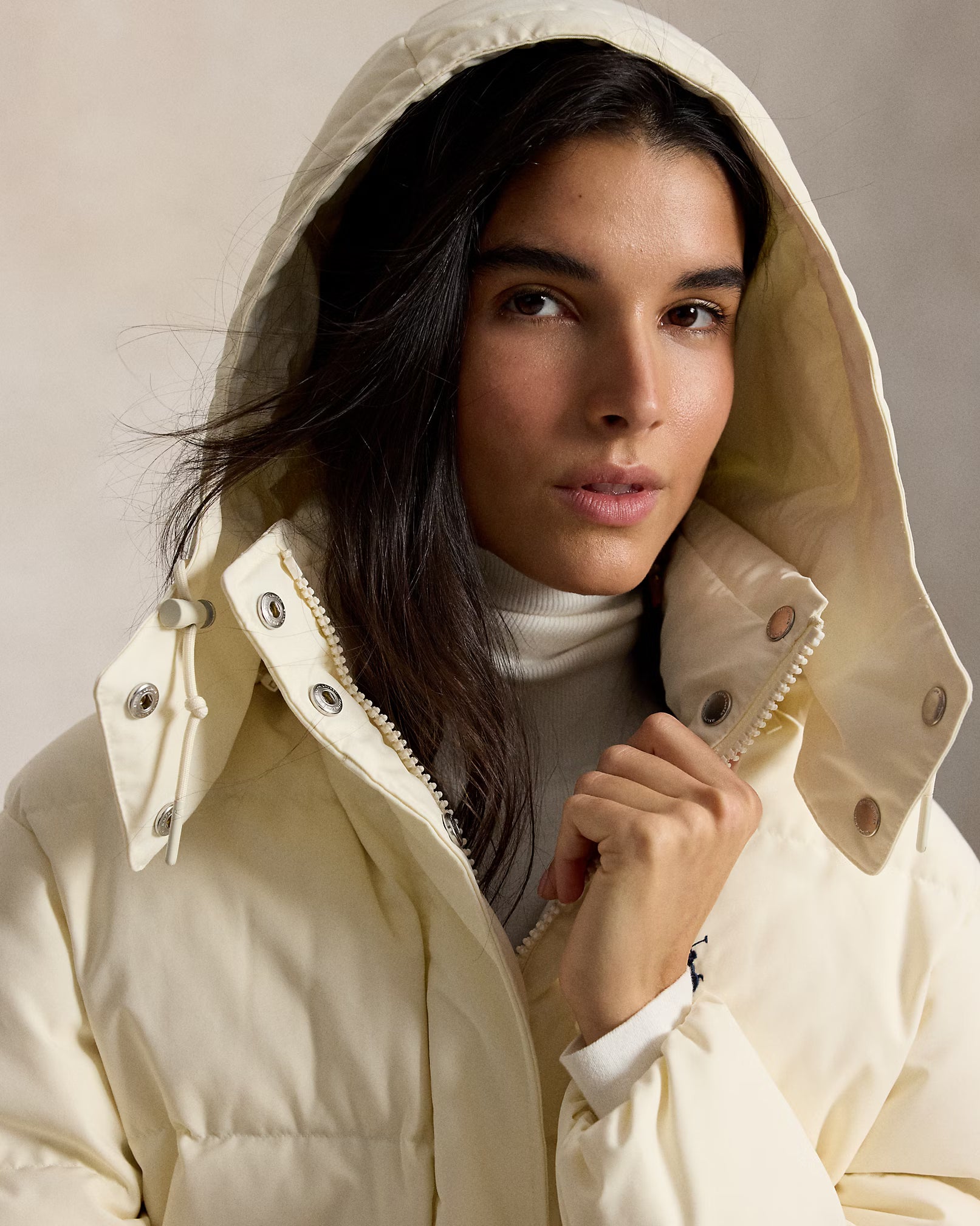 Polo Ralph Lauren Giubbotto Imbottito Medio Peso Panna