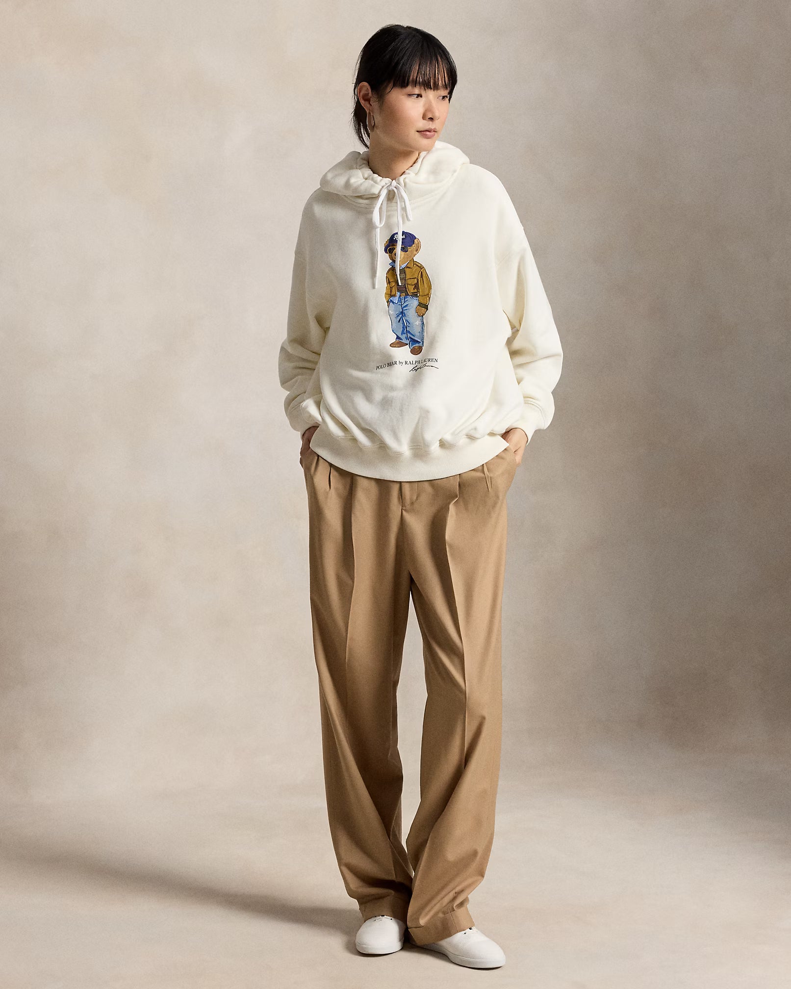 Polo Ralph Lauren Felpa Con Cappuccio Polo Bear Leggera Bianca