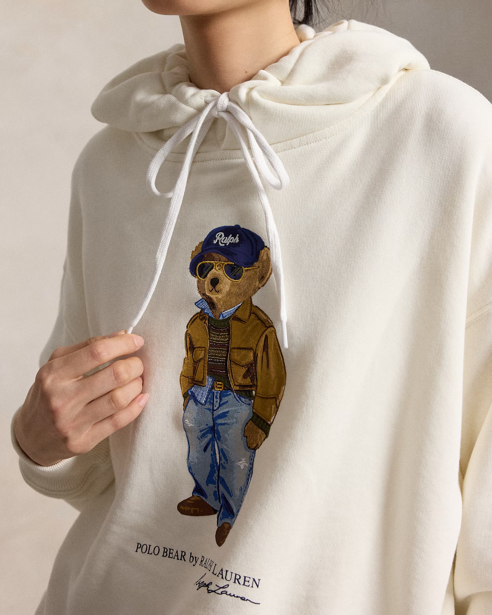 Polo Ralph Lauren Felpa Con Cappuccio Polo Bear Leggera Bianca