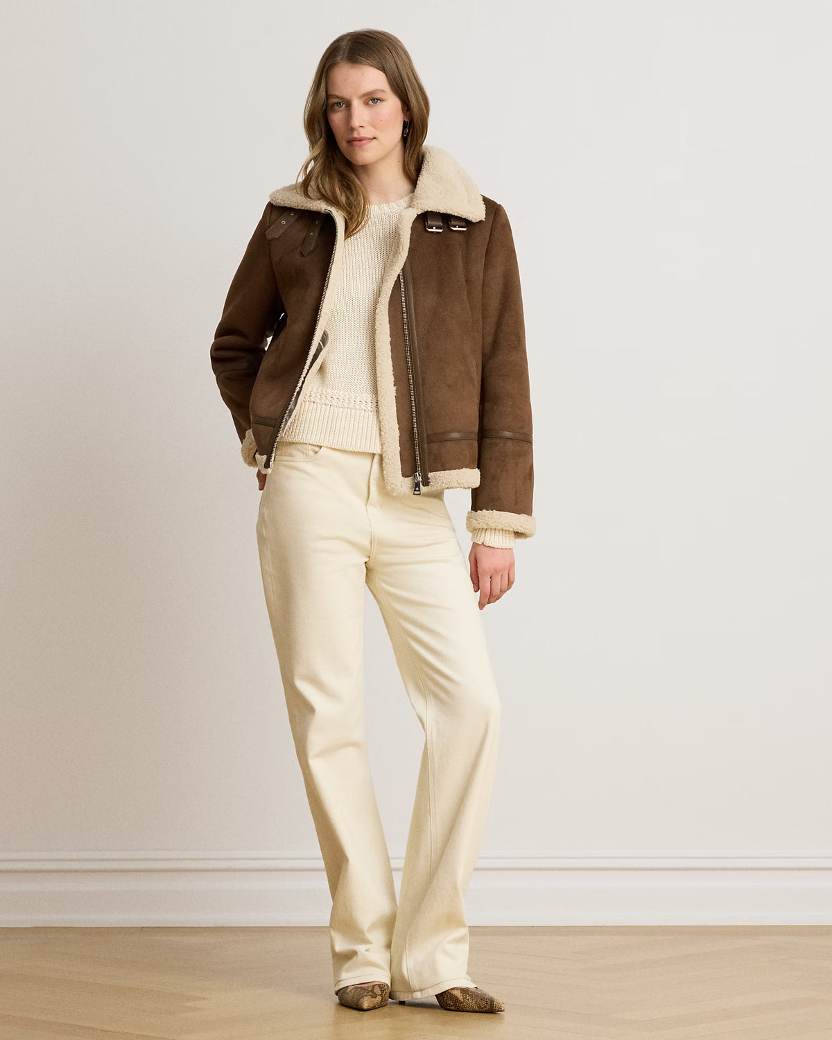 Lauren Ralph Lauren Giacca In Camoscio Ecologico Tabacco