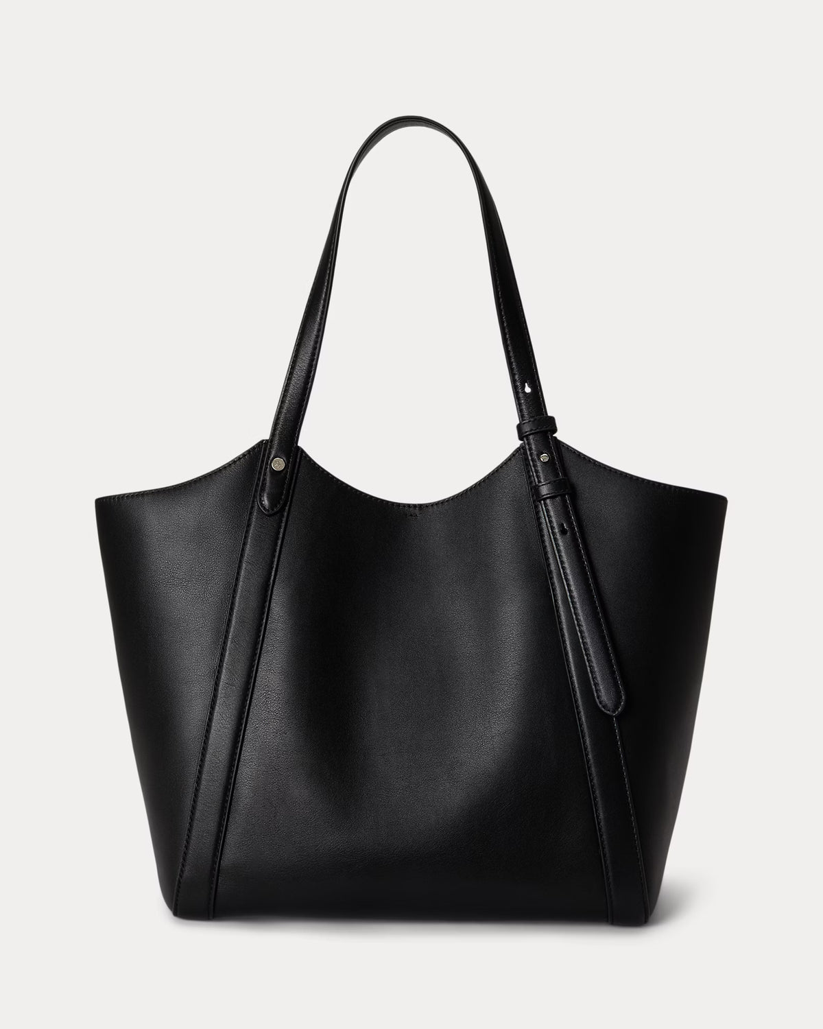 Lauren Ralph Lauren Borsa Tote Tasha In Cuoio Nappa Nera