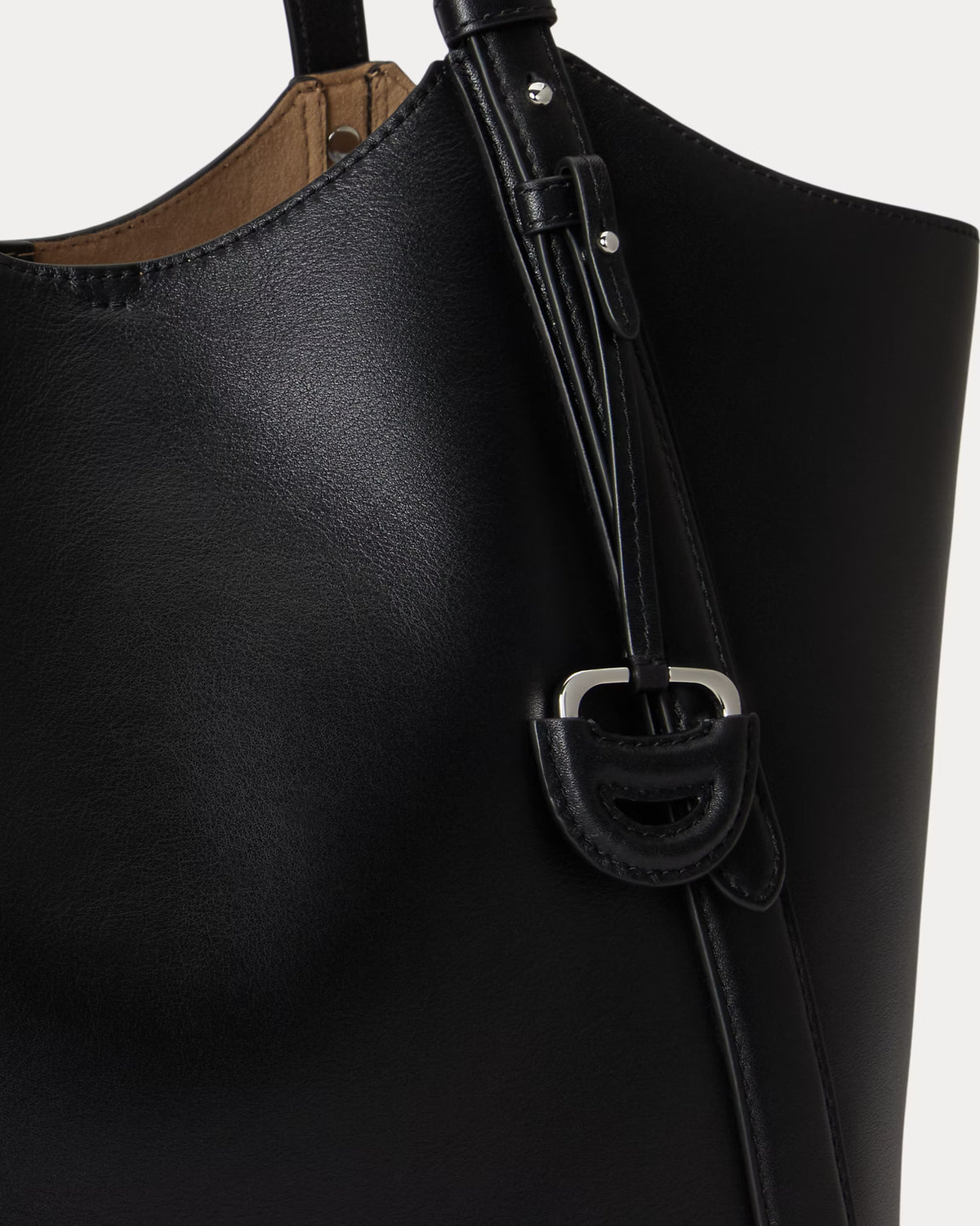 Lauren Ralph Lauren Borsa Tote Tasha In Cuoio Nappa Nera