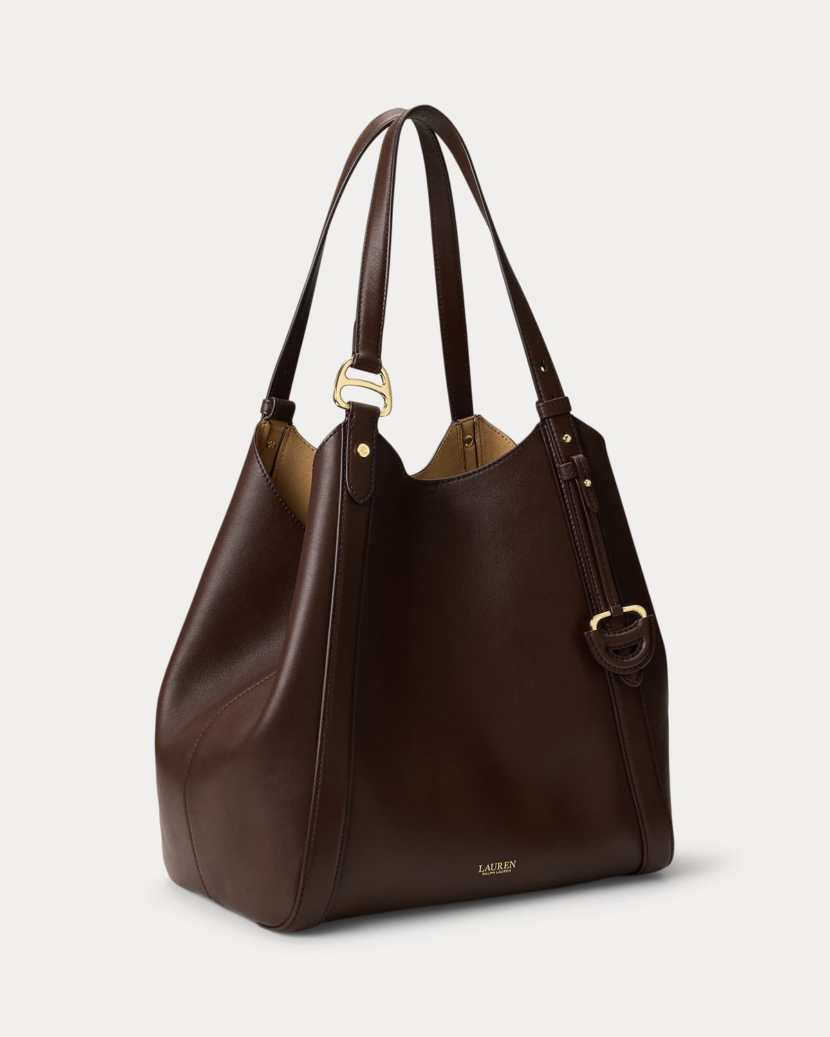 Lauren Ralph Lauren Borsa Tote Tasha In Cuoio Nappa Marrone