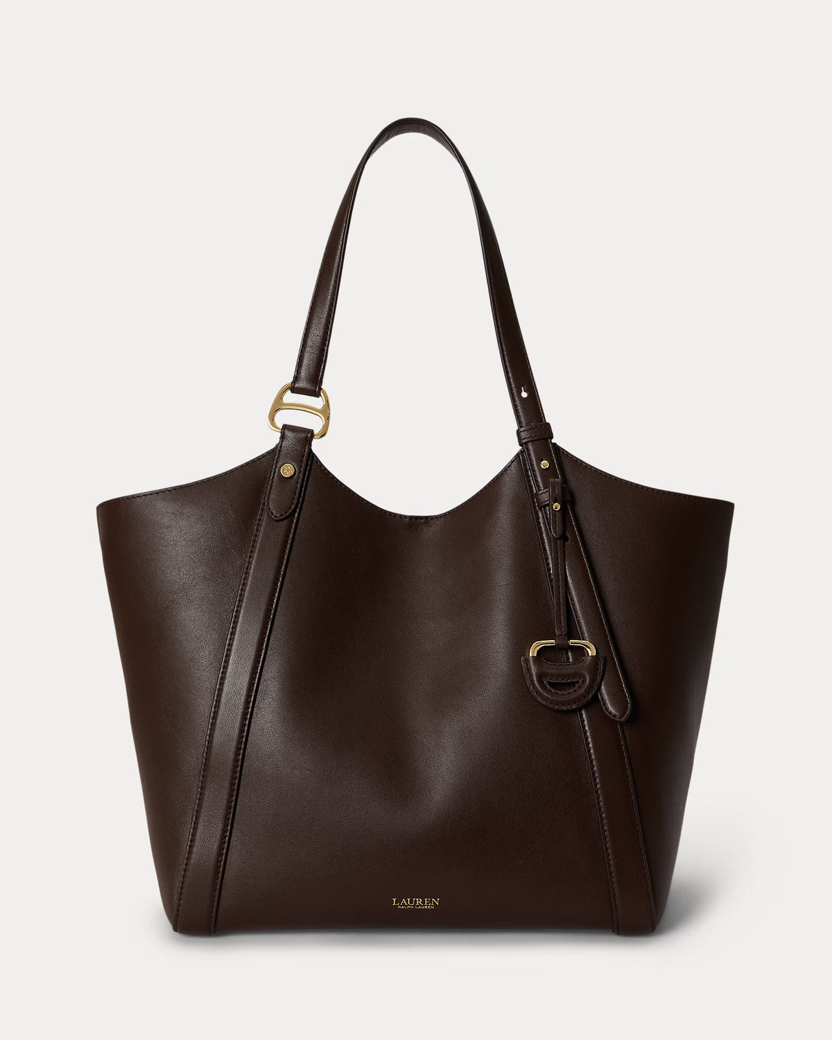 Lauren Ralph Lauren Borsa Tote Tasha In Cuoio Nappa Marrone