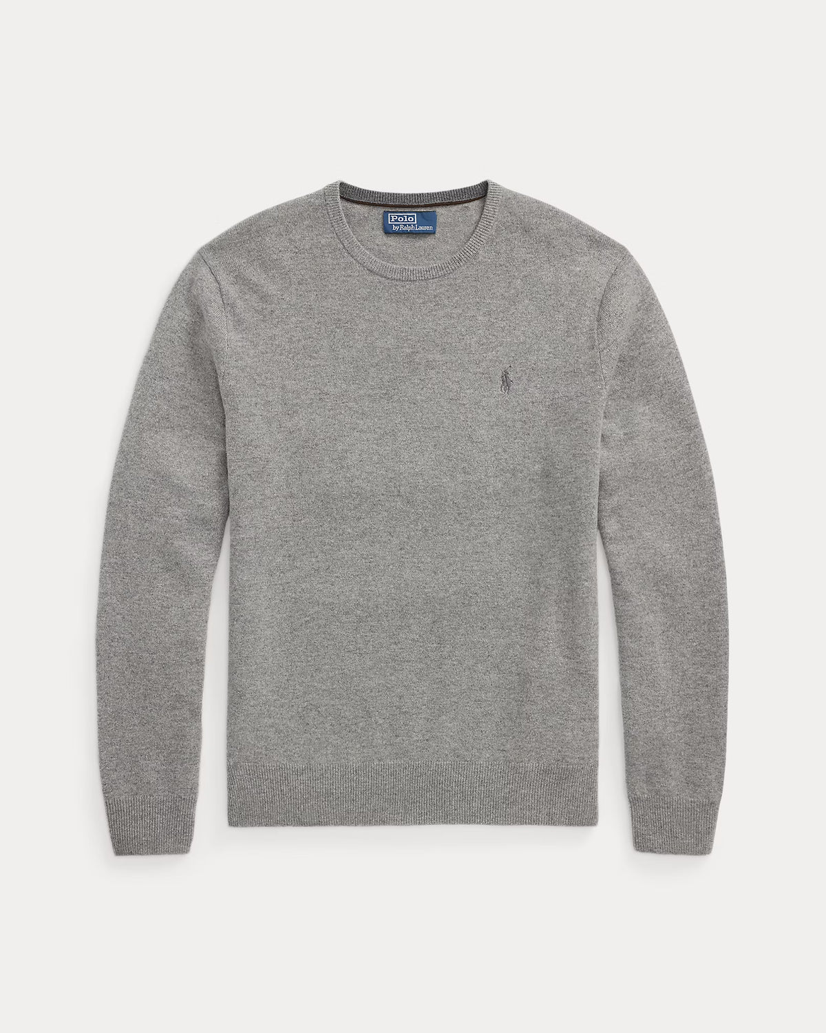 Polo Ralph Lauren Maglia Girocollo In Lana Grigio Melange