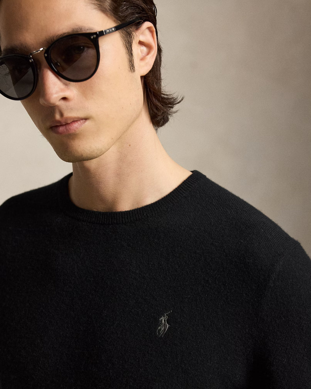 Polo Ralph Lauren Maglia Girocollo In Lana Nero