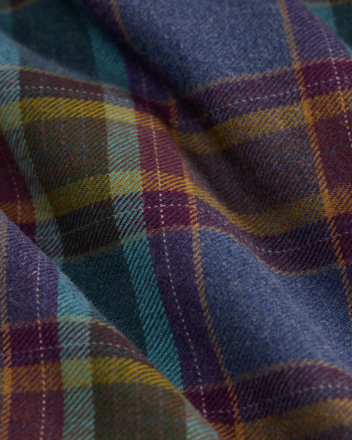 Polo Ralph Lauren Camicia Scozzese In Flanella Blu Viola Melange