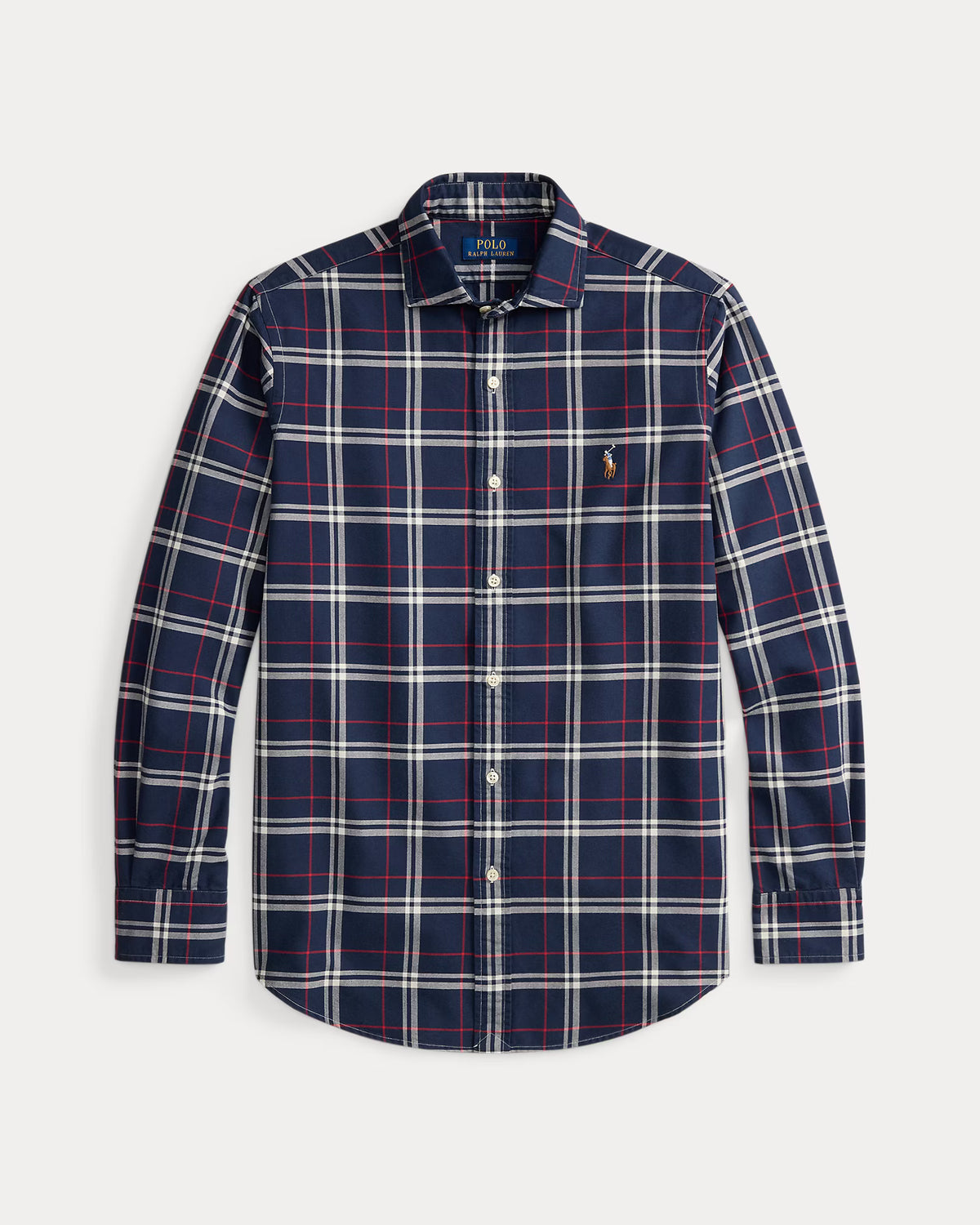 Polo Ralph Lauren Camicia Oxford A Quadri Navy Rosso Bianco