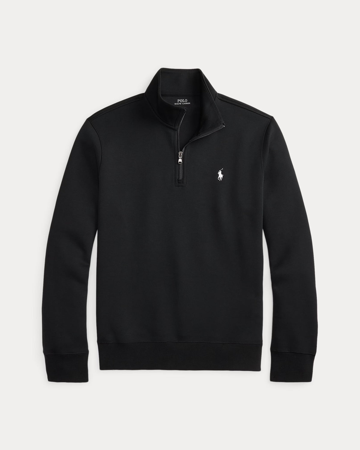 Polo Ralph Lauren Black Double Knit Half-Zip Pullover