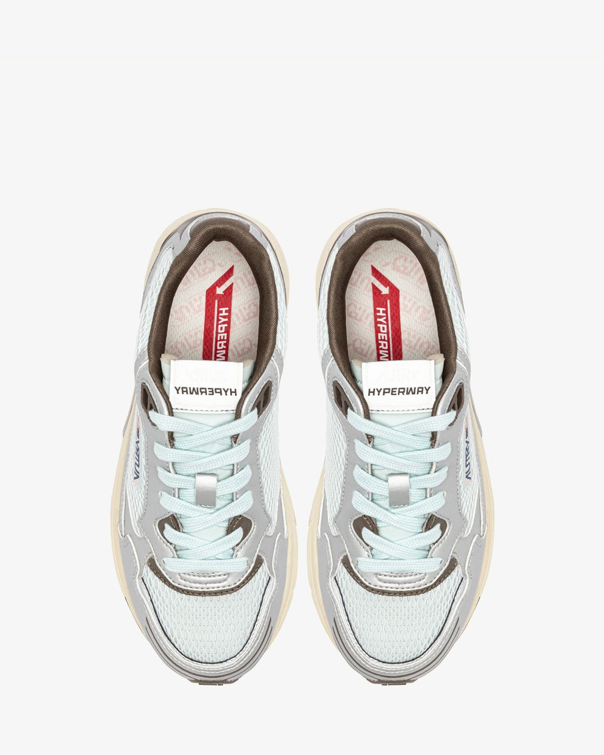 Autry Sneakers Hyperway Argento Spa Blue E Chocolate