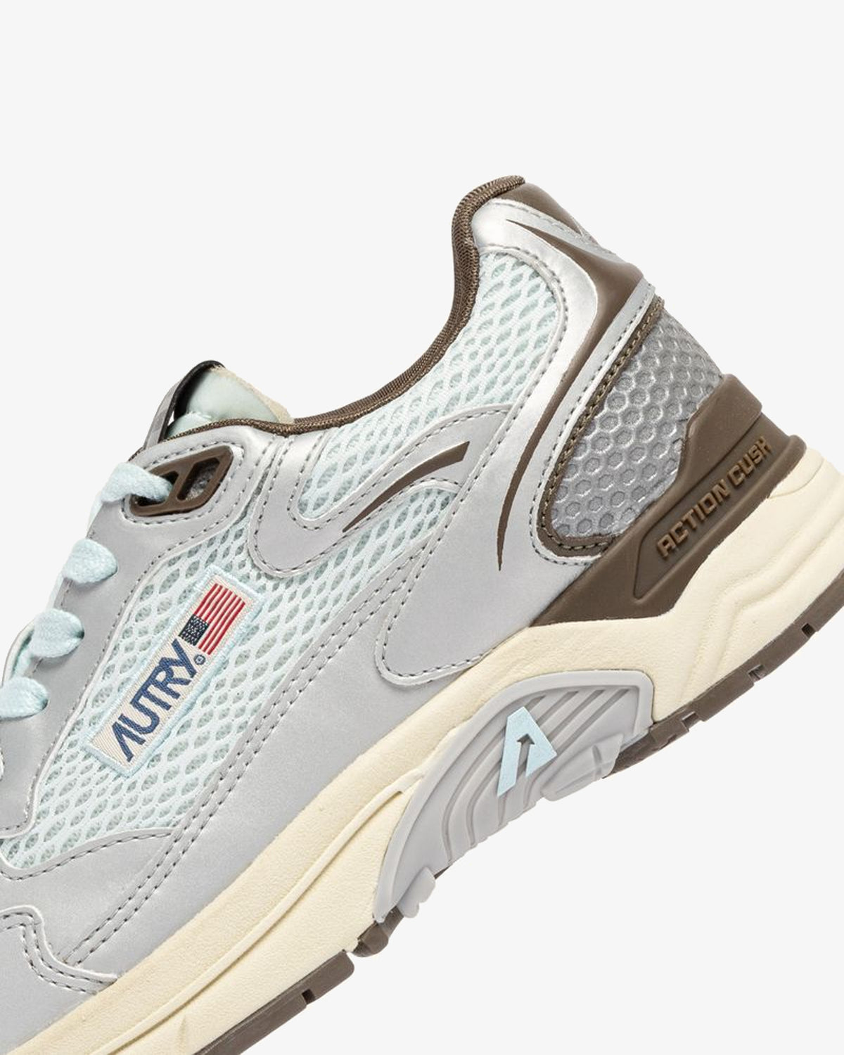 Autry Sneakers Hyperway Argento Spa Blue E Chocolate