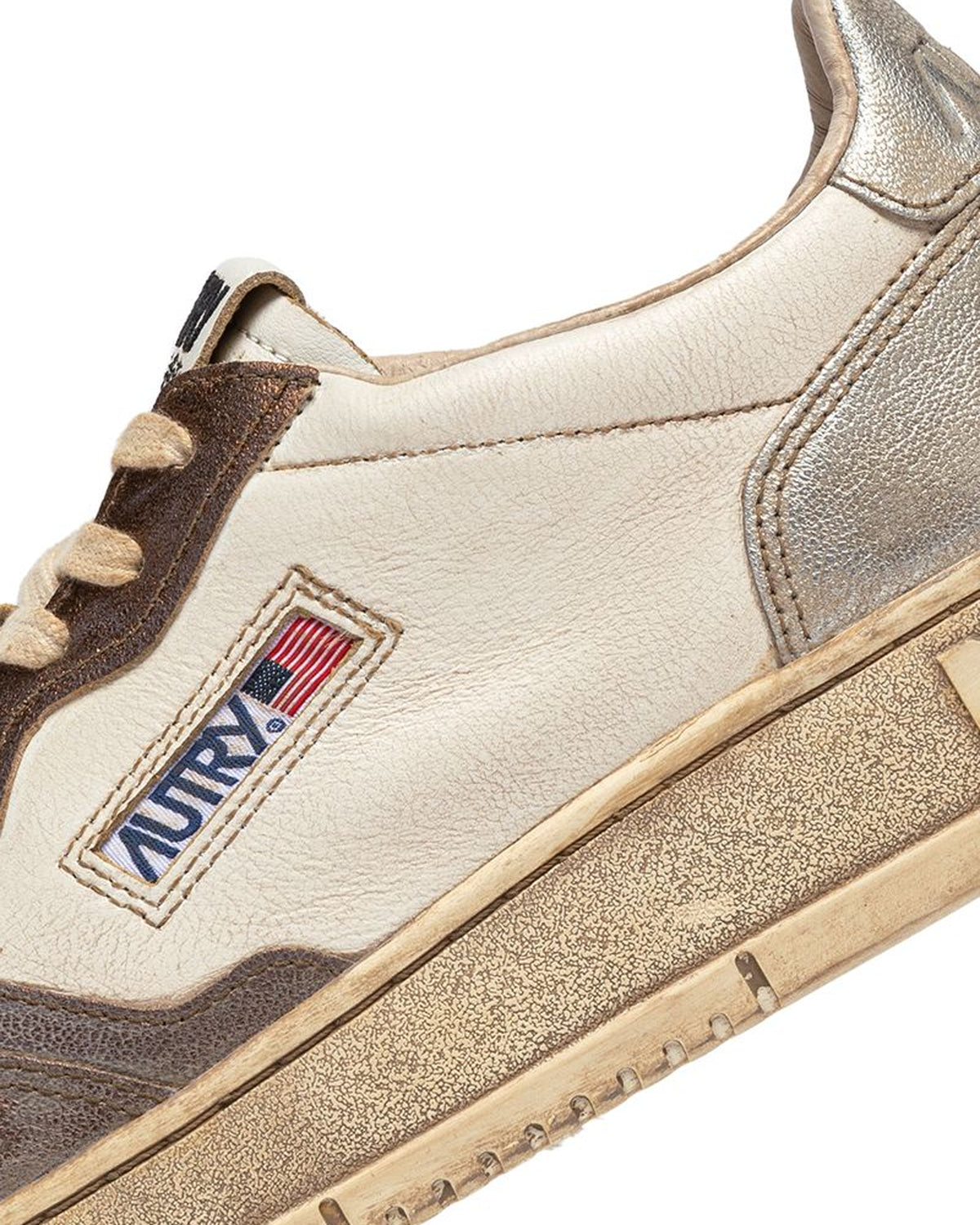 Autry Sneakers Medalist Low Super Vintage Chocolate E Argento
