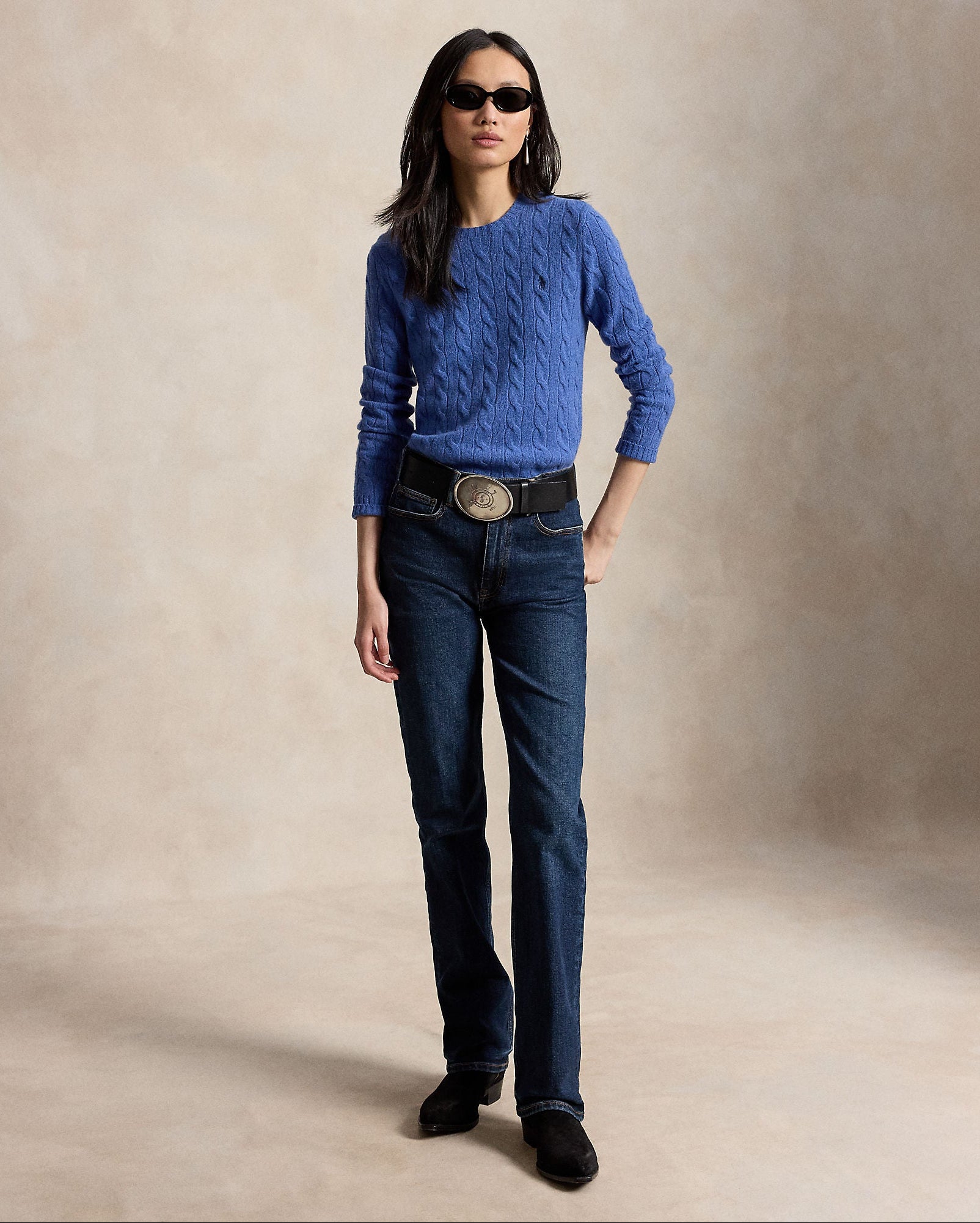 Polo Ralph Lauren Crewneck Wool And Cashmere Nimes Blue