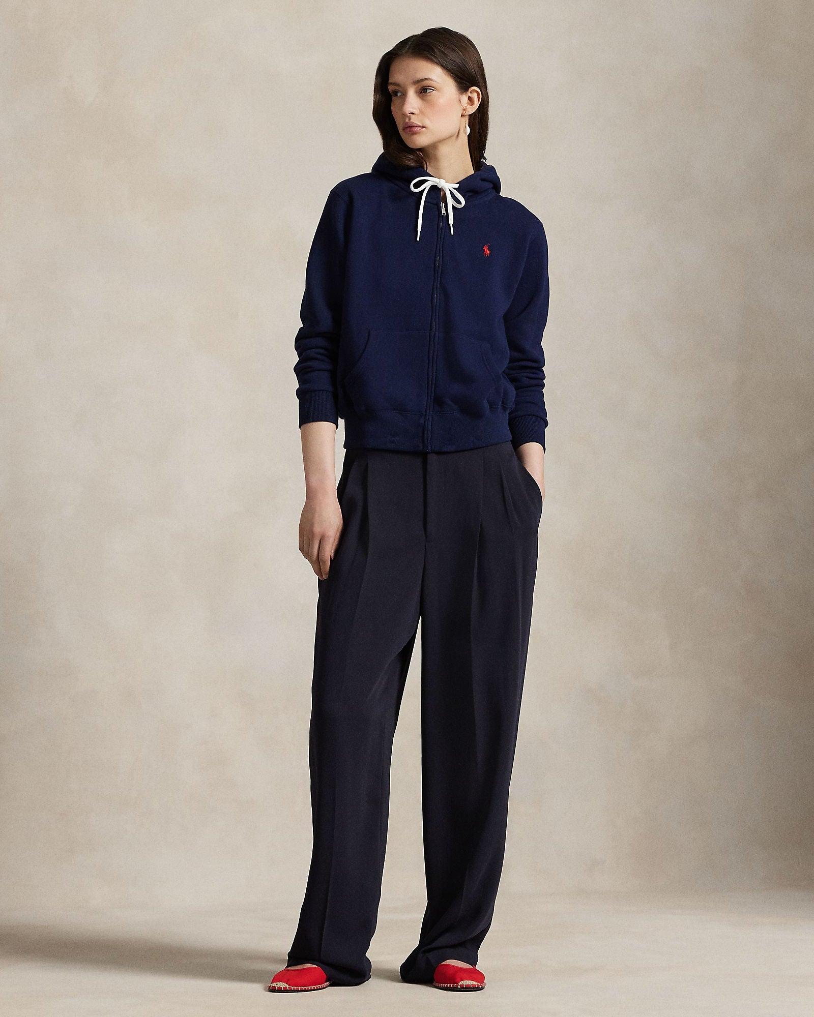 Polo Ralph Lauren Felpa Con Cappuccio E Cerniera Navy
