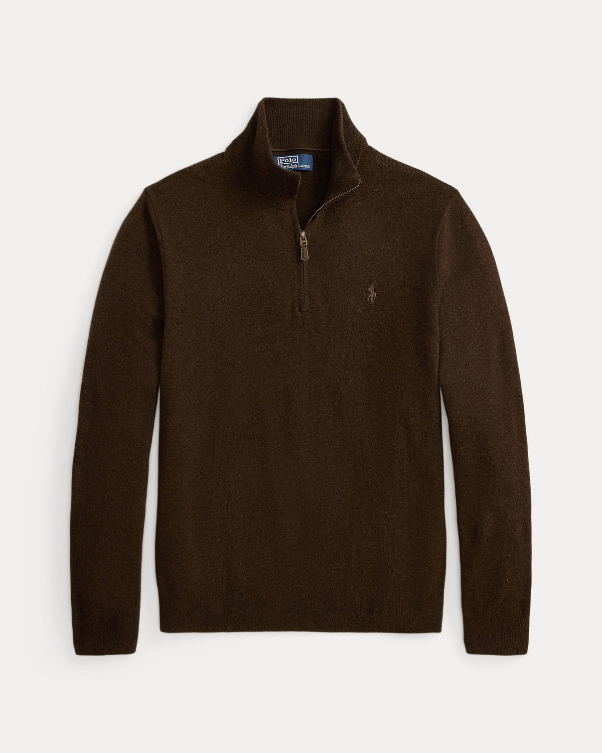 Polo Ralph Lauren Maglia In Lana Con Cerniera Marrone