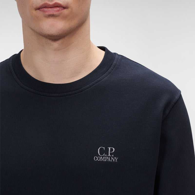 CP-Company-14CMSS136B-05398G-888-Cotton-Fleece-Logo-Sweatshirt-Total-Eclipse-Blue-5
