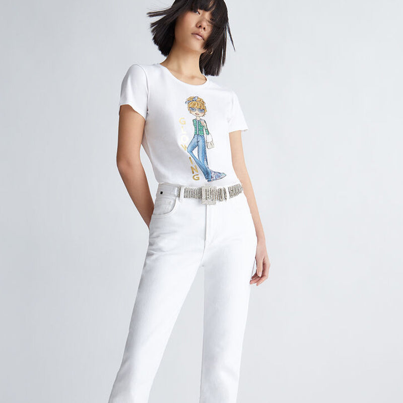 Liu-Jo-Donna-T-Shirt-Stampa-Glowing-Girl-Bianco-WA3420J5923-Q9413-4