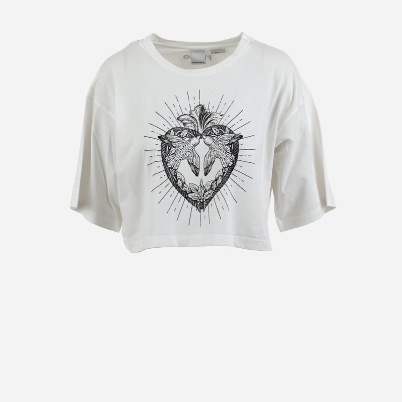 Pinko-100737-A0OO-Z04-Cricket-t-shirt--jers-heart-bianco-1